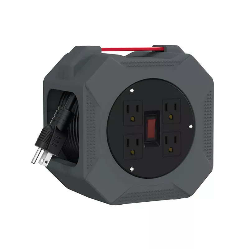 Carrete de cable de plástico de 4 salidas de 30 pies Carrete de cable de plástico de 4 salidas de 30 pies