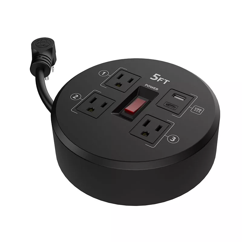 Mini 3 salidas de cable de plástico USB2.4A